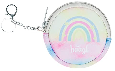 Baagl Münzbörse Kinder - Geldbörse für Mädchen - Geldbeutel, Mini Portemonnaie, Kleingeld Münzbeutel (Rainbow Unicorn)