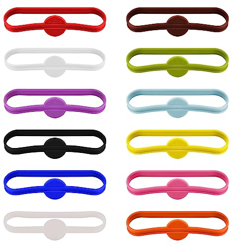 Anseom 24 Pièces Marqueur de Boisson en Silicone, Tags en Verre Marque-Verres Réutilisable Bouteille en Verre Marqueurs pour Verre à Vin, Bouteille, Verre à cocktail, Mariage