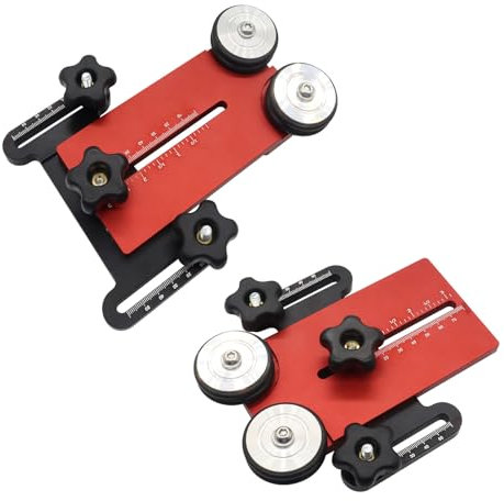 Table Saw Thin Rip Guide with Roller Wheels, Bearing Roller Featherboards Table Saw Press Feeder Guider Aluminum Alloy Thin Strip Ripping Jig for Router Tables Band Saws (2)