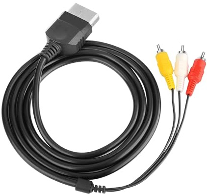 Link-e : Câble de Connexion Audio Vidéo Compatible avec Console Microsoft XBOX Première Génération (Non Compatible XBOX 360 ou XBOX ONE), 1,50m/1,80m, Noir