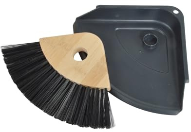 Homéa, Mini Pelle et Balayette Bambou 16 x 23 cm, Anthracite