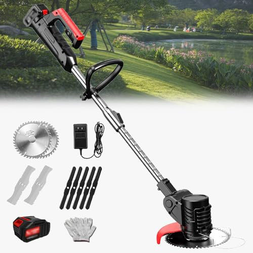 Tondeuse à Gazon électrique sans Fil, Petite Tondeuse à Gazon Domestique, Tondeuse à Gazon Rechargeable, Outil de binage agricole Multifonction avec Batterie au Lithium, 24 V/4,0 Ah