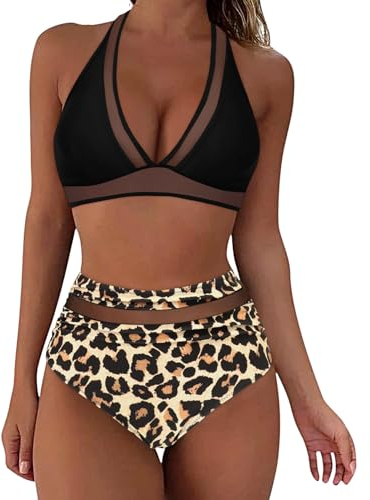 WILLBEST häkel Set Beachvolleyball Damen Slip Bikini Set Damen Push up Hose Teenager mädchen Moderne bademode Baumwoll unterwäsche Badeanzug+ Bikinis für high Waist 2 teiler