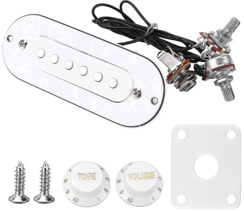 Elektrischer Zigarrenbox Tonabnehmer, Zelluloid ABS Gitarren Tonabnehmer mit Lautstärkeregler für Akustikgitarre, Perlweiß