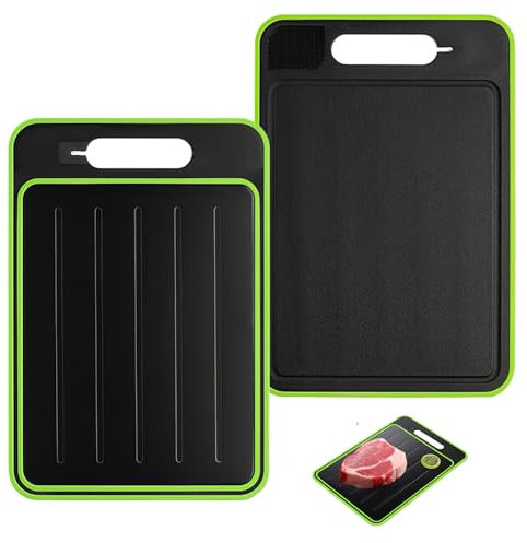 Tabla de descongelar 4 en 1, tabla de descongelar Miracle Melt, bandeja de descongelación, tabla de descongelar, bandeja de descongelación de doble cara como tabla de cortar con rallador