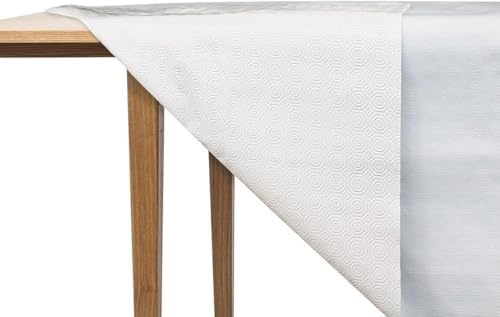 GBiancheria Mollettone Copritavolo in Feltro e PVC Antiscivolo Tovaglia Proteggi Tavolo col. Bianco in varie misure Made in Italy (140x260cm)