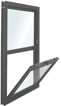 Vertikale Schiebe-Fensterläden aus Klarglas mit Rahmen aus Aluminiumlegierung, schalldicht, niedrig neigbar, ideal für Wohnungen, Trennwände, mobile Schuppen, Fenster (110 x 60 cm)