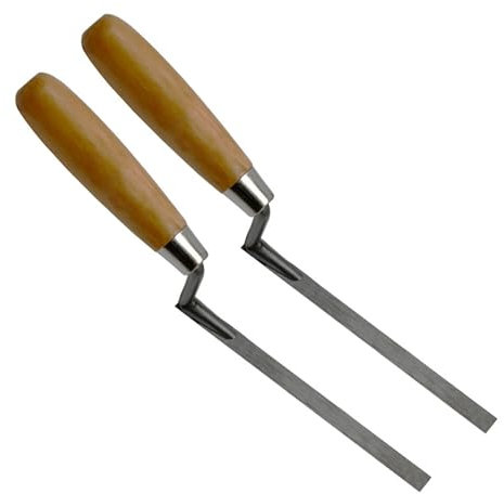 2Pcs Stainless Steel Trowel with Wood Handle Garden Floor Road Concrete Stepping Driveway Pavement Brick Trowel