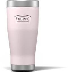 Thermos - Icon Peony Pink Travel Tumbler (470ml), Reusable Insulated Stainless Steel Coffee Cup for Hot or Cold Drinks, Vacuum Sealed Water Flask with a Leak-Proof Lid, 7hr Hot/22hr Cold