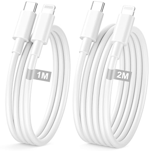 USB C Lightning Kabel Phone Ladekabel Schnellladekabel 1M+2M Phone Cable | [Apple MFi Zertifiziert], 2Pack Phone Ladekabel Lightning Kabel USB C 2M für Phone 14 13 12 11 Pro Max XR 8 7 Plus SE iPad