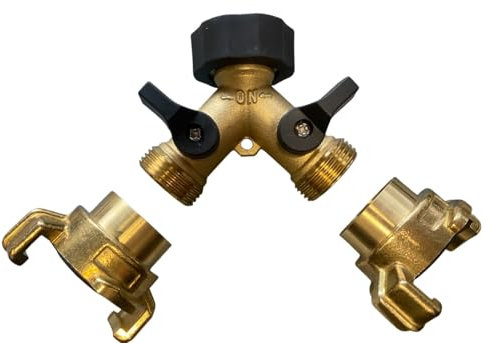 Cost Wise solid brass claw fittings with brass two way tap splitter,fits taps with,3/4 bsp thread,as used by professional gardeners,landscapers and nursery workers