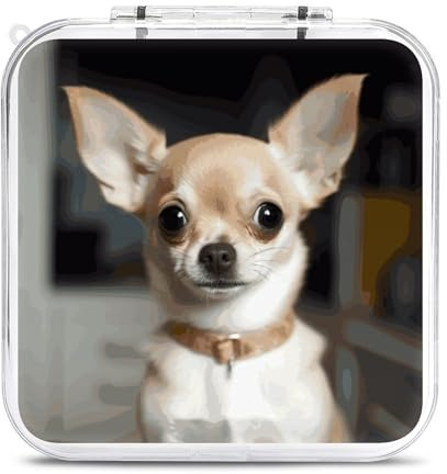 QMNBTES Carino Chihuahua Switch Game Case Switch Game Holder Cartridge Case Storage 12 Giochi e 2 Slot per Schede Micro Sd, Valigie di trasporto da viaggio, Giochi Portatili, Slot per Carte di Credito