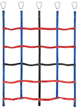 Outdoor Rainbow Kletternetz für Kinder – 147 x 180 cm – stabiles Polyester-Spielplatz-Cargo-Netz