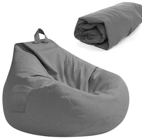 Yuragim Sitzsack Bezug, Keine Füllung Sitzsackstuhl für Kinder und Erwachsene, Sitzsack Stuhl Abdeckung, nur Bezug, Gaming Sitzsäcke XL für Sitzsackeinsatz Sitzsackbezug Stoff Sofa (100 x 120 cm)