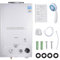 Chauffe-eau instantané à gaz 10 l, 20 kW LPG, chauffe-eau instantané super faible 0,5 bar, pression d'eau de démarrage, chauffe-eau portable à gaz, pour douche en extérieur, douche, salle de bain