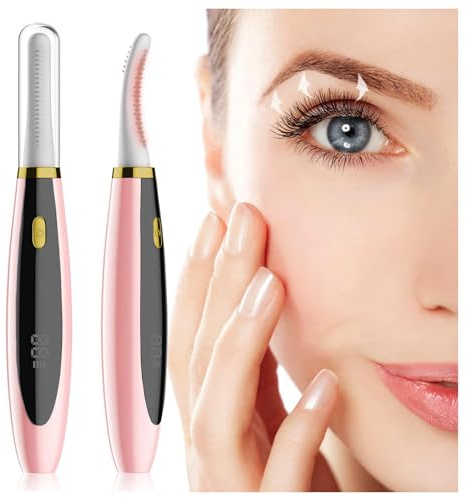 Beheizte Wimpernzange Elektrisch, Schnellaufheizend Wimpernzange Beheizbar USB mit 3 Stufige Intelligente Temperaturregelung und Vollständig Umhüllte Silikonbürste für Alle Wimperntypen