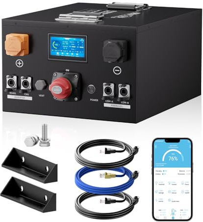 Mjbsan LiFePO4 - Batería de litio recargable de 24 V y 320 Ah, 8192 Wh con 200 A BMS, Bluetooth, resistencia a la descarga profunda y baja autodescarga, para autocaravanas, solares, fuente de