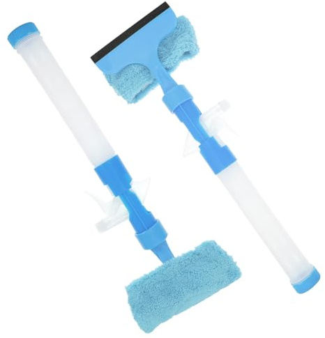 SILENRADAWN Double-Sided Glass Water-Jet Wiper 2pcs Set with Spray Function Window Cleaner Tool for Indoor Glass Shower Doors and Car Windows Multi-Function