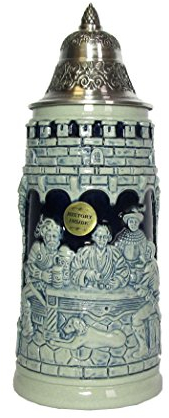 KING Blauer Bierkrug das Leben ist ein Würfelspiel Ritterseidel 0,5 Liter Bierseidel