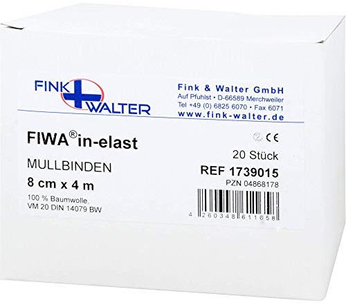 MULLBINDEN 8 cmx4 m 100% Baumwolle 20 St