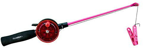 FLADEN Fishing - Crab Crayfish Bait Peg Rod Reel and Line Set (PINK or GREEN) - No Hooks - Perfect for Kids For Coastal Shore Rock Pool Crabbing (Pink) [31-645]