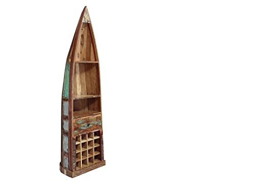 MASSIVMOEBEL24.DE | Nature of Spirit Regal Boot Indisches Altholz, Farbe:Mehrfarbig lackiert, Größe:60x48x206 cm (BxTxH)