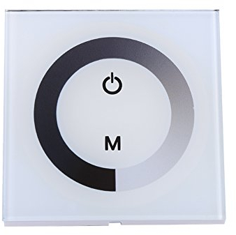 Controlador de panel táctil de pared DC 12V-24V Regulador de brillo ajustable para un solo color Tira de luz LED(Blanco)