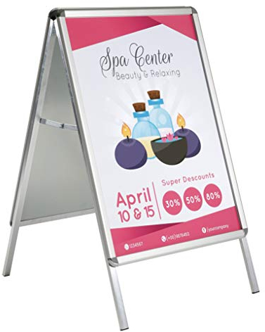 DISPLAY SALES Kundenstopper Outdoor | DIN A1 Plakatständer | Gehwegaufsteller für den Außenbereich | PET Schutzfolien in DIN A1 | Poster Aufsteller | Kundenstopper a1 wetterfest