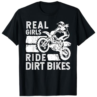 Funny Girl Dirt Bike Art For Women Sport Motor Bike Riding T-Shirt