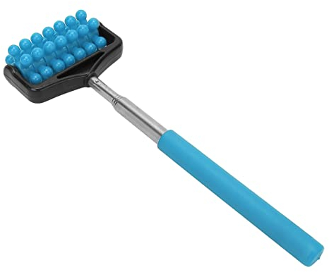 Teleskop-Rückenmassagegerät Einstellbare Massagerolle Männer Frauen Manuelle Massagegeräte für Massage und Entspannung, Lindert Muskelermüdung, 22cm-59cm(Himmelblau)