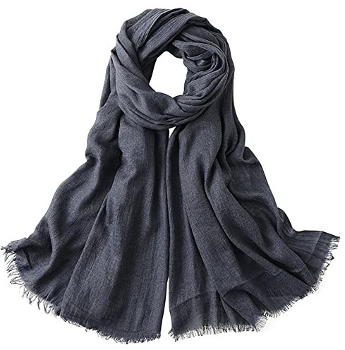 Camilife Damen Herren Viskose Langer Schal Tuch Stola Halstuch Sonnenschutz Groß Strand Schultertuch Tuch Wickeln mit Fransen Super Weich Komfort für Frühling Einfach Basic 95×195cm - Einfarbig