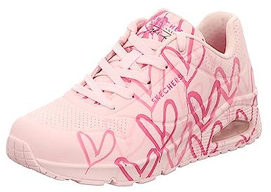 Skechers Uno Spread The Love, Sneaker Donna, Pink Heart Print, 36 EU