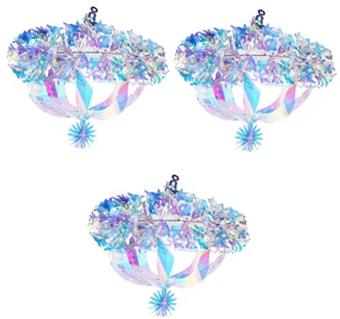 Abaodam 3 Pièces Lustre Irisé Suspendu Boule Alvéolée Irisée Éventail en Papier Décoratif Décorations De Fête Arc-en-Ciel Fête Irisée Articles De Fête Commémorer Film Couleur Néon 3D