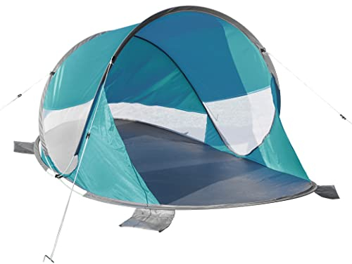 XL-Pop-Up-Strandmuschel – Strandzelt für 2-3 Personen – Sonnen- und Windschutz - UV-Schutz 50+ selbstaufstellend inkl. Tragetasche (Senkrecht)