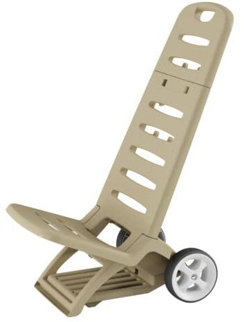 URBNLIVING Tumbona reclinable plegable 2 en 1 con ruedas para piscina, playa, color beige