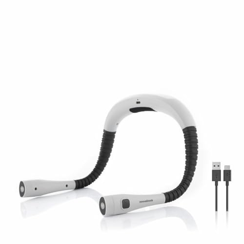 InnovaGoods - Luce di Lettura Ricaricabile LED per Collo, 3 Temperature di Colore, 3 Livelli di Intensità, Ergonomica e Flessibile, USB-C, Multifunzione per Lettura e Fai da Te, Multicolore, ABS