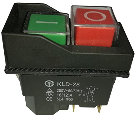 TANIDA Power Control Switch 4-poliger 250 V Slicer wasserdichter magnetischer explosionsgeschützter Druckknopfschalter Magnetstarter elektromagnetische Schalter, Kld-28, 2 Stück, schwarz