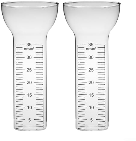 Regenmesser, 2 Stück, Ersatzglas für Outdoor-Regenmesser, 1mm bis 35mm, Niederschlagsmesser, Glas, Regenwasser-Messgerät, Genaue Messung Gartenmesswerkzeug für Garten, Hof