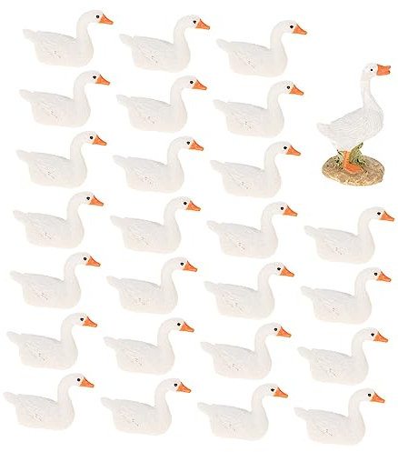Sosoport 26stücke Mini Harz Enten Figuren Teiliges Deko Garten Aquarium Mini Landschaft Leuchtendes Kunstharz Zubehör Für Projekte Und Kreative Gestaltung