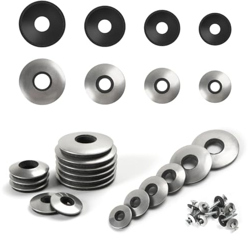 FOMGIIN Arandelas de Sellado Adheridas con EPDM M4.2 x 12 mm, 50 Piezas Arandela Goma Selladas con Respaldo de Neopreno de Acero Inoxidable Trabajo para Tornillos