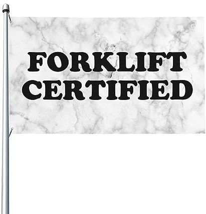 Divertente bandiera della casa certificata per carrello elevatore, bandiera 3x5 piedi singolo lato esterno, striscioni anti-sbiadimento dai colori vivaci decorazione esterna del cortile