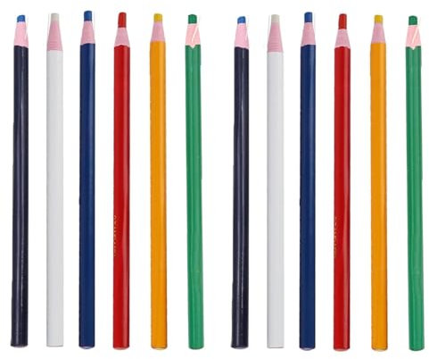 GFTCGK 12 Stück Schneiderkreide, Schneiderkreidestift,Stoffkreide in 6 Farben, Nähkreide,Kreidestift Nähen,für Schneiderei,Nähen,Stoff,Handwerk