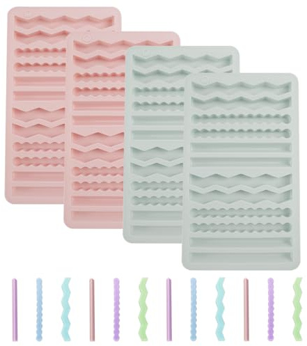 4 Stück Backmatte Hundekekse 12 Riegel Backmatten für Hundeleckerlies HundeleckerliBackmatte Müsliriegel Riegelform Silikon Backmatte Müsliriegel Backform für DIY Hundeleckerlies Snack Rosa Grau