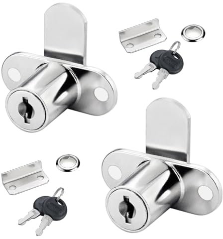 XIUXLI Nockenschloss mit Schlüssel gleich, Sicherheit Schrankschloss Möbelschloß Aufschraubschloss Schubladenschloss Möbelschloss für Möbel Schrank Briefkasten Schublade Haushalt Büro (Silber)