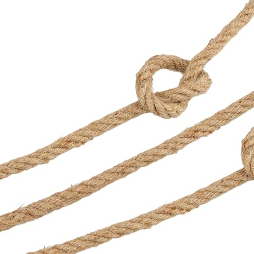 MAKTSAM Spago di iuta naturale, 40 m, 10 mm, spesso, intrecciato, per artigianato, imballaggio, decorazione
