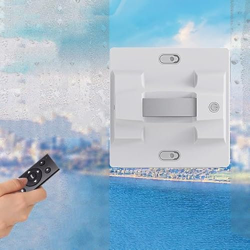 twostronking Robot Lavavetri, Lavavetri, 5600pa, con 4 Sensori, Getto d'Acqua Automatico, 4 Percorsi di Pulizia Integrati, Adatto per Finestre, Piastrelle, Bagni,White