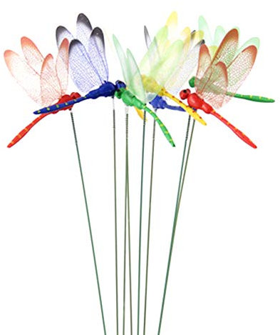 ISTOVO 12Pcs Artificial Dragonfly Butterflies Garden Decoration Outdoor Simulation Dragonfly Stakes Yard Plant Lawn Decor Stick