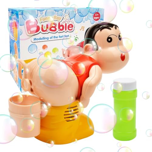 Tvålbubbelmaskin för barn, automatisk blåsblåsblåsare, elektrisk tvålbubbelmaskin med lampor och avstängbart ljud för barn/födelsedag/fest