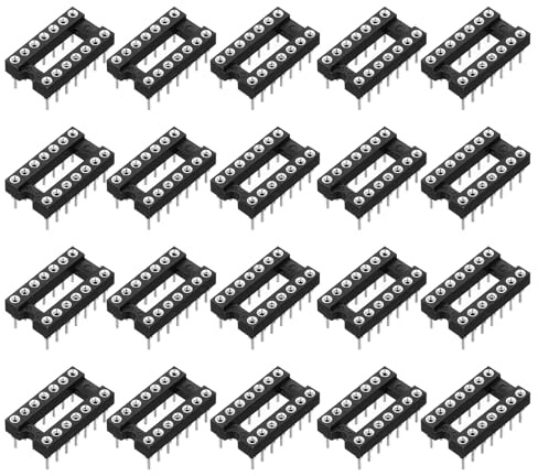 sourcing map 30Pcs DIP IC Chip Socket Adapter 14 Pin IC Assortment Kit 2.54mm/0.1 Pitch for Breadboard Project, PCB Board Design