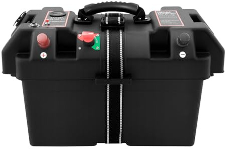 wanwanper Multi-functional Battery Box, Portable Large Leisure Battery Case with Strap & Dual USB, Overload Protection, for RV Caravan, Camper And Boat Motorhome